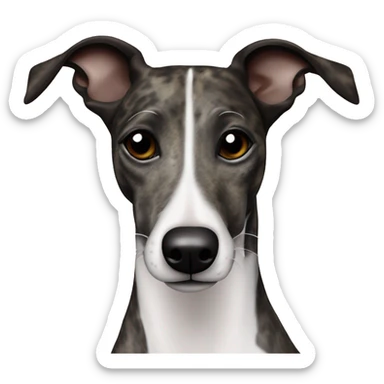 brindle black and white patches whippet sticker