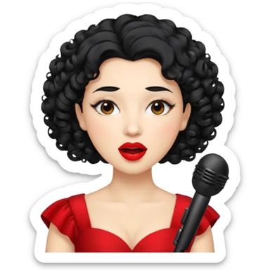 curly hair  opera singer singing sticker