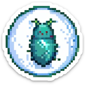 MRI parasitic embryo, digital, fetal small shape in otherworldly bubble, eerie, horror, pupa, crystalis, in-utero, sea-life, crustaceanoid, photorealismm siphonophore, polyp, Cnidaria sticker