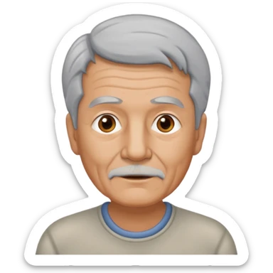 una imagen de un abuelo de 63 años sin bata medica sticker