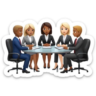 a group of coworkers in meeting room sticker