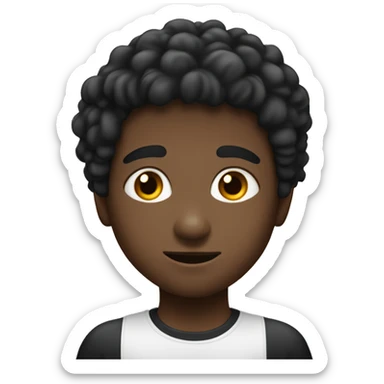 Niño de pelo negro, sin gafas, ojos negros, piel clara sticker