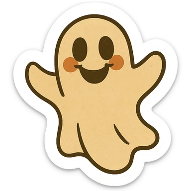 Create images of happy retro ghosts, pumpkins, spiders, witches for stickers. Use this image for inspiration. sticker