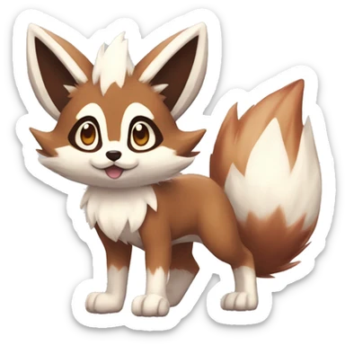 Lycanroc Eevee Furret Zigzagoon Fakémon sticker