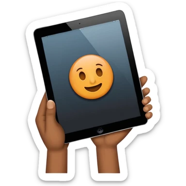2 hands holding an ipad, no arms vertical sticker