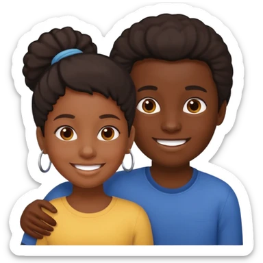 A black girl in the middle of 2 white boys sticker