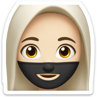 white girl with black eyebrows and eyelashes wearing a black headscarf  sticker