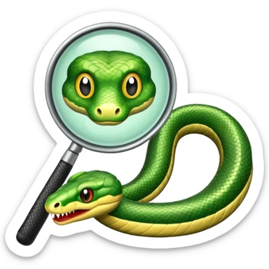 una lupa ed un serpente sticker
