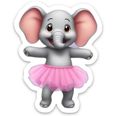 Ecstatic Elephant with a tutu sticker