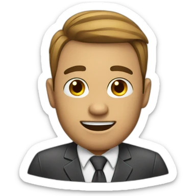 Man with a New job offer sticker