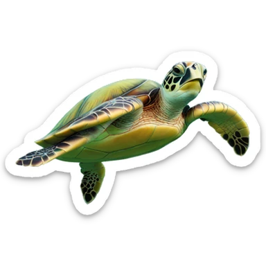 Two sea turtle swimming in a circle sticker