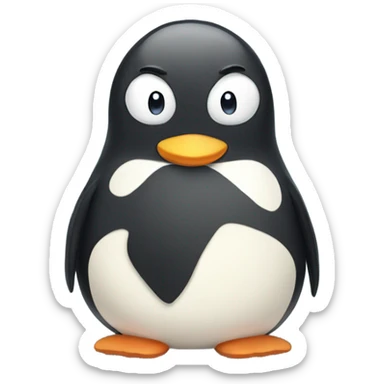 Chubby cute penguin sticker