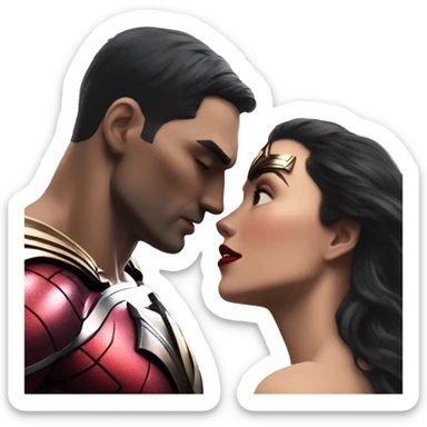 Super man kiss Wonder Woman sticker