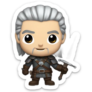 Geralt of Rivia with sword sticker