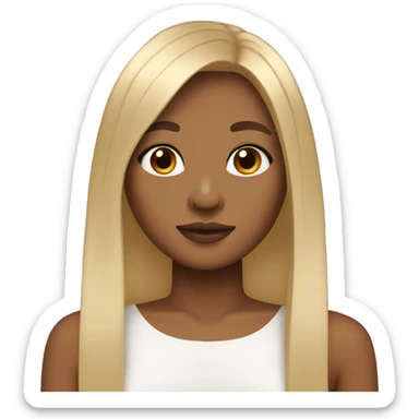 A tan girl with medium length hair and curtain bangs  sticker
