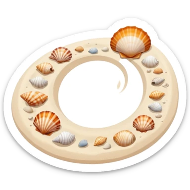 Beach with seashells sticker