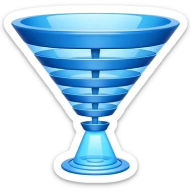 futuristic blue sales funnel with 6 levels sticker