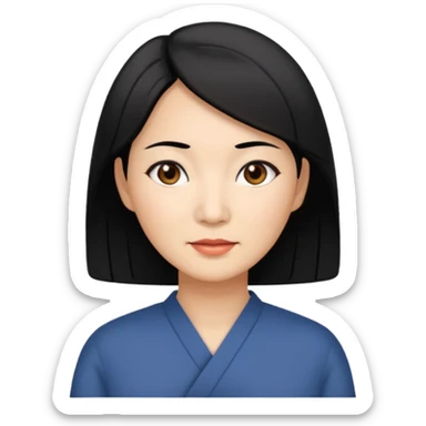 a middle-aged Asian woman sticker
