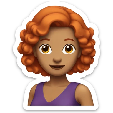 Redhead with purple dress  sticker