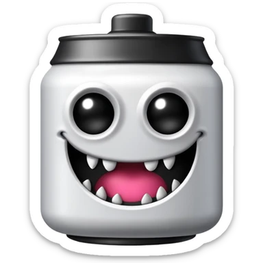 Crea un emoji de una lata de monster blanca de la bebida energética de la bebida sticker