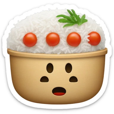 rice with tomato and surimi sticks sticker