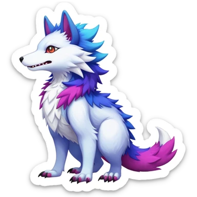  Colorful Kawaii Sergal FurSona Fakemon Full Body sticker