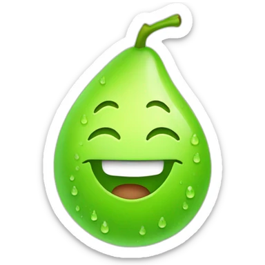 limegreen-waterdrop-with-smiling-mouth sticker