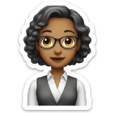 A young girl,Wear professional attire，Welcome gestures sticker