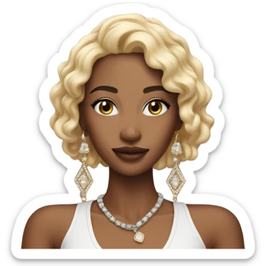 Model with cute jewelry sticker