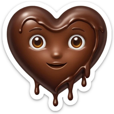 melted chocolate heart sticker