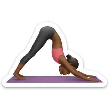 Girl doing downward dog yoga move sticker