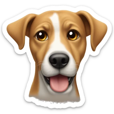 A dog that smells his ass sticker