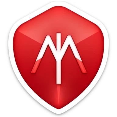 Minimalistic logo for MedSignal, sleek red pulse forming the letters 'AI' inside a smooth geometric shape, glowing red accents, clean white background, no black, conveying high-tech healthcare and AI technology sticker