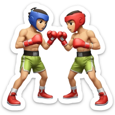 two aliens boxing in a fight stance, facing each other with raised gloves, dynamic action pose, intense expressions, sci-fi arena vibe, 3D cartoon style, mobile game icon style, clean background, no text, no watermark
 sticker
