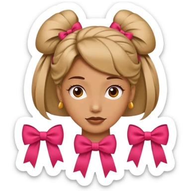 women with neckBow, different hair style. sticker