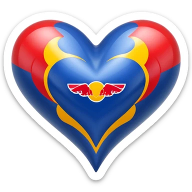 adentro de un corazon quiero un carro de Formula 1 estilo RedBull, quiero que el monoplaza este dentro de un corazon sticker