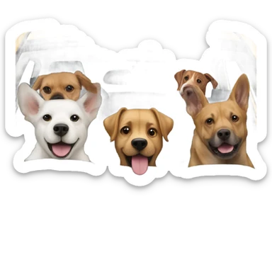 6 dogs in a Prius sticking their heads out of the window with a bald man in his 50’s who likes adventure driving the car sticker