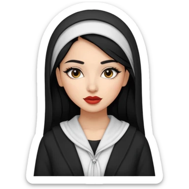 Une fille algérienne ou marocaine cheveux lisse trop belle vêtements stylés et des maquillages trop magnifique sticker