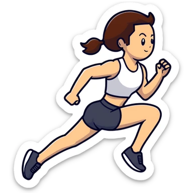 Michelle Monaghan running, athletic woman with brown hair sticker