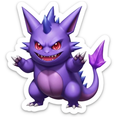 Shiny Dark Gengar-Haunter-Nidorino-fusion-hybrid full body sticker