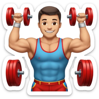Strongman with Weights in circus sticker