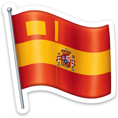 waving spain flag without stick sticker