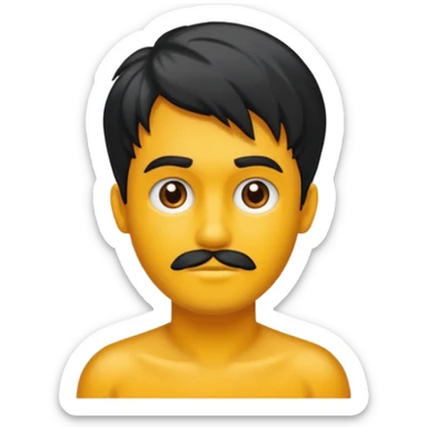 Fais un homme dégarnis sur le haut de son crâne et les cheveux noir court sur le côté sticker