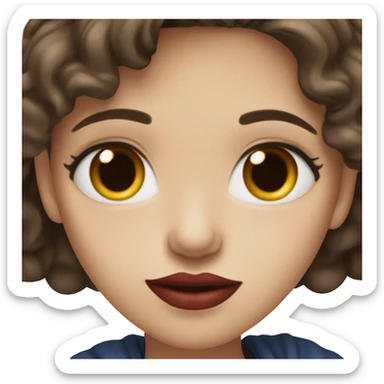 fair-skinned brunette with blue eyes and dark red lips sticker