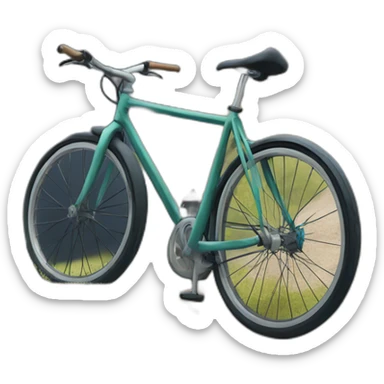 Punctured bicycle on a hillside desolate sticker