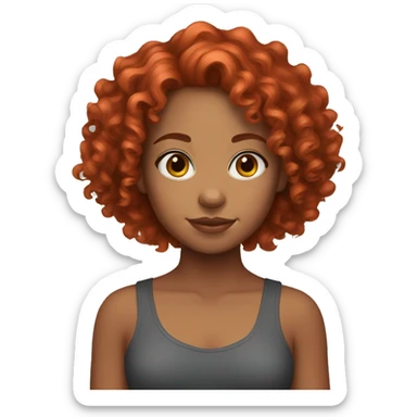 Curly Red hair mixed race girl sticker