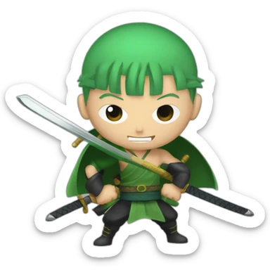 Roronoa Zoro with swords sticker