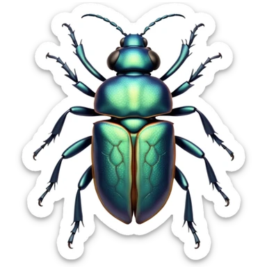 Beautiful and Majestic Beetle Portrait Emoji, Head and body rendered in serene repose with a gentle, content smile, showcasing a robust, intricately patterned exoskeleton with softly closed eyes in tranquil slumber, Simplified yet exquisitely endearing features, highly detailed, glowing with a soft, drowsy metallic light, high shine, relaxed and utterly noble, stylized with an air of timeless natural grandeur, soft glowing outline, capturing the essence of a beautiful and majestic beetle that embodies the refined strength of nature! sticker