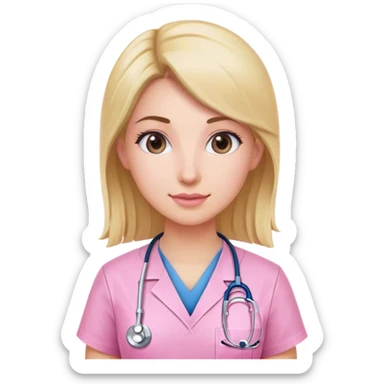 Female doctor wearing pink scrubs sticker