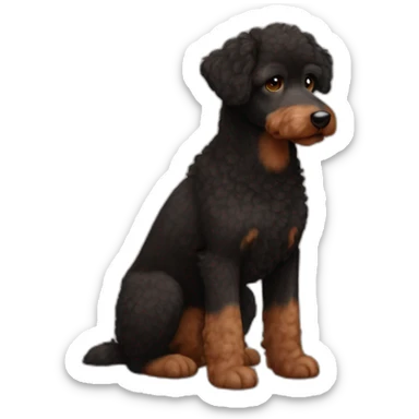 Australian kelpie solid brown and Black poodle sticker